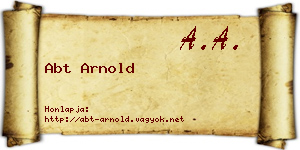 Abt Arnold névjegykártya